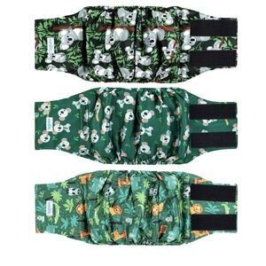 3 Pack Dog Diapers Male‎ Reusable, High Absorbing Washable Dog Wraps, Size SMALL